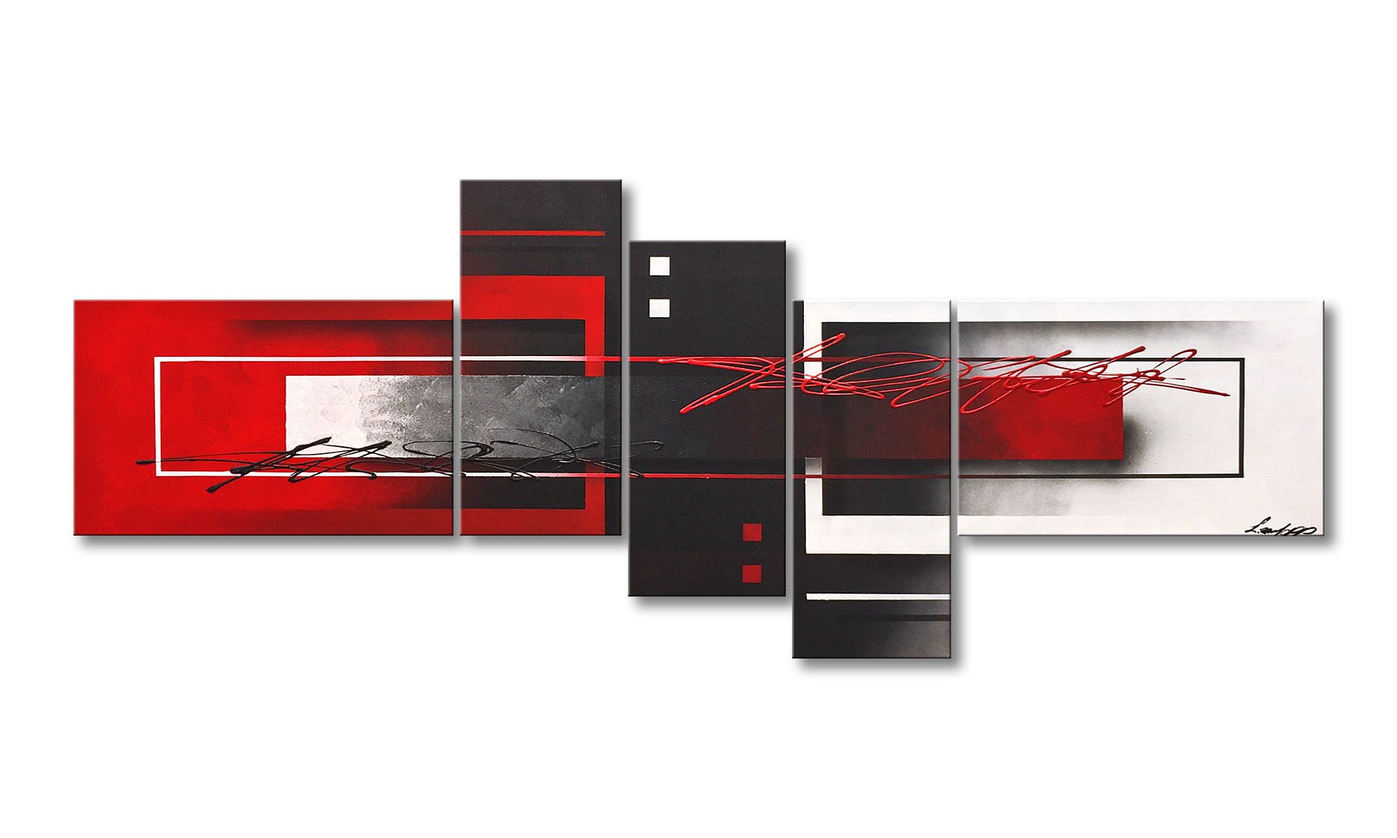 WandbilderXXL Gemälde Coltish Contrast 150 x 60 cm, Abstraktes Gemälde, handgemaltes Unikat