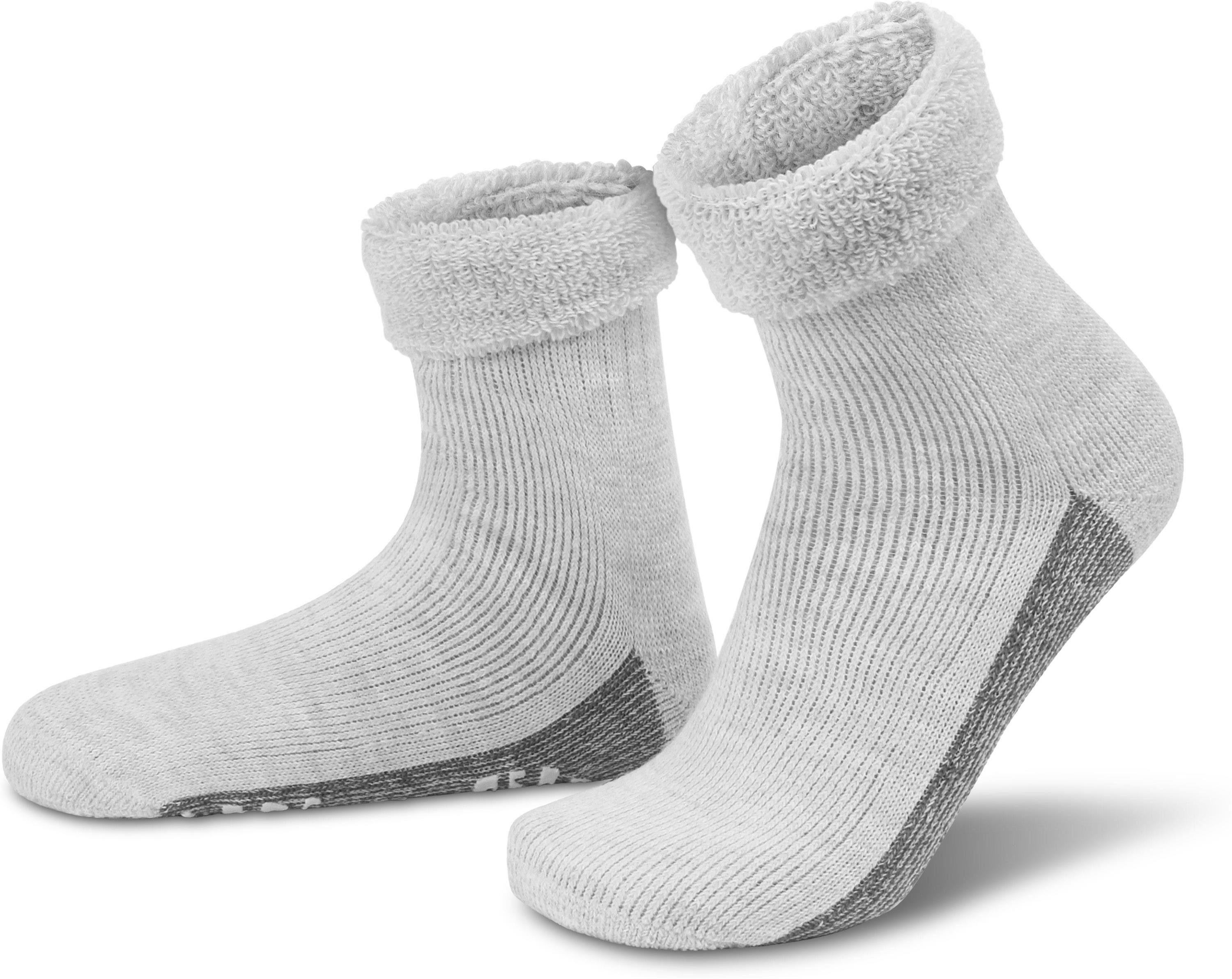 normani ABS-Socken Alpaka-Wollsocken mit ABS-Druck (1 Paar) hochwertige Alpaka-Wolle Hellgrau