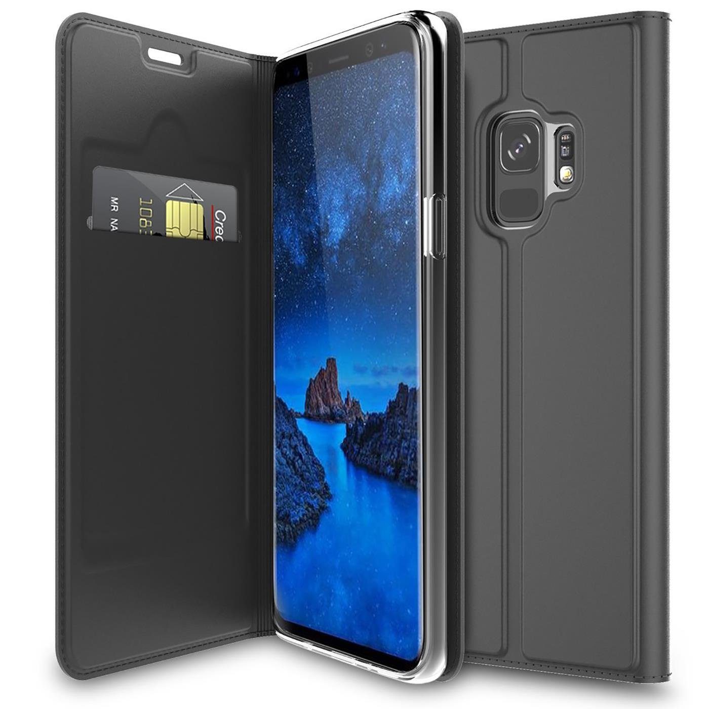 CoolGadget Handyhülle Magnet Case Handy Tasche für Samsung Galaxy S9 5,8 Zoll, Hülle Klapphülle Ultra Slim Flip Cover für Samsung S9 Schutzhülle