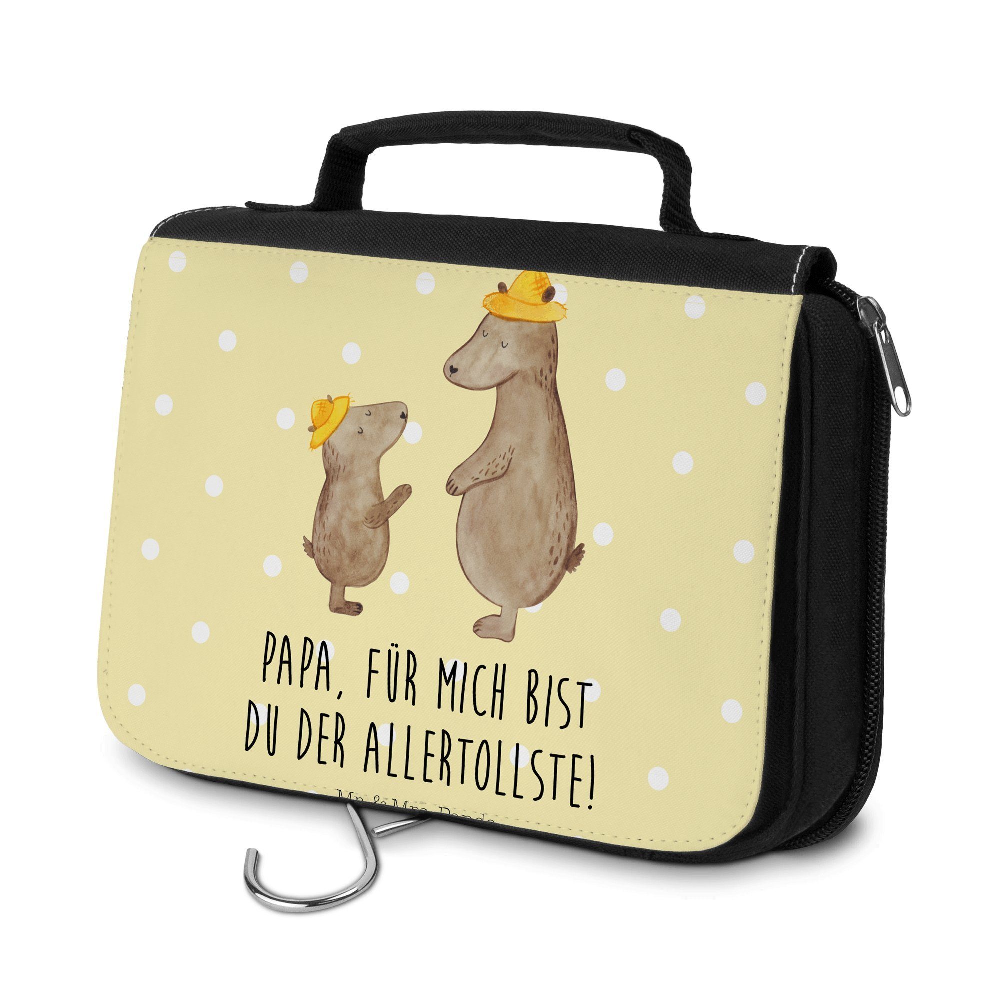 Mr. & Mrs. Panda Söhn - Geschenk, Hut Schwester, Pastell Waschtasche, mit Gelb (1-tlg) - Kulturbeutel Bären