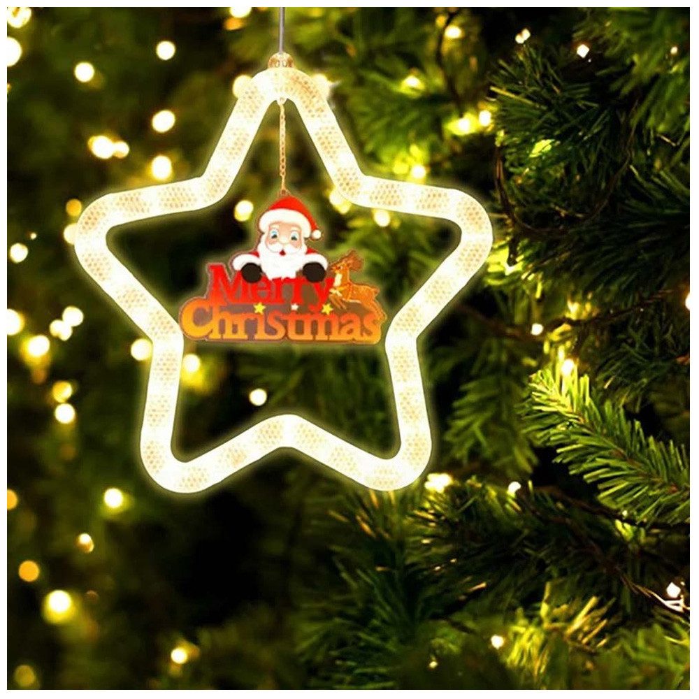 QUBEBU LED-Lichterkette LED Weihnachtsstern Beleuchtet Glocke Weihnachtsman günstig online kaufen