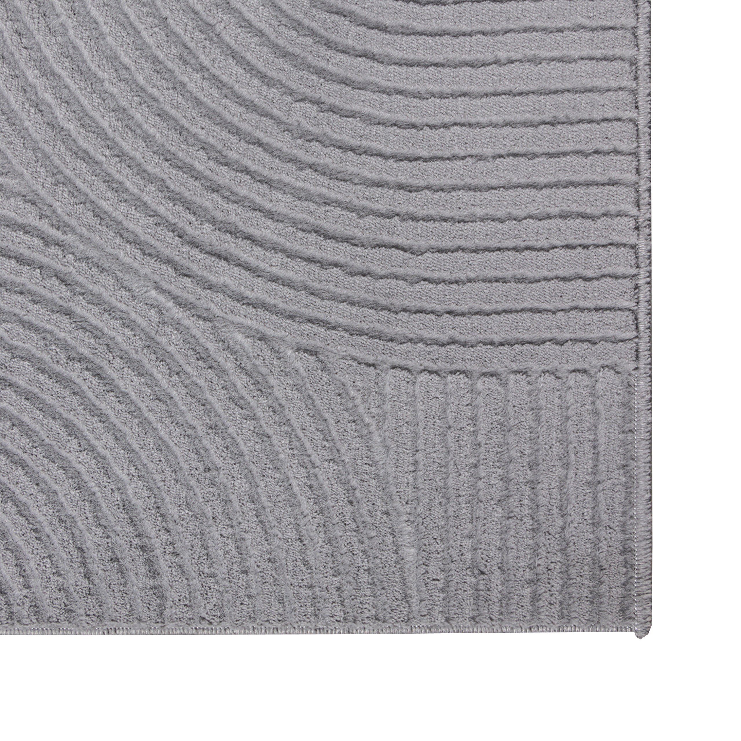 Carpetia Teppich Schöner warmer Teppich mit elegantem Linienmuster in grau, rechteckig, Höhe: 16 mm