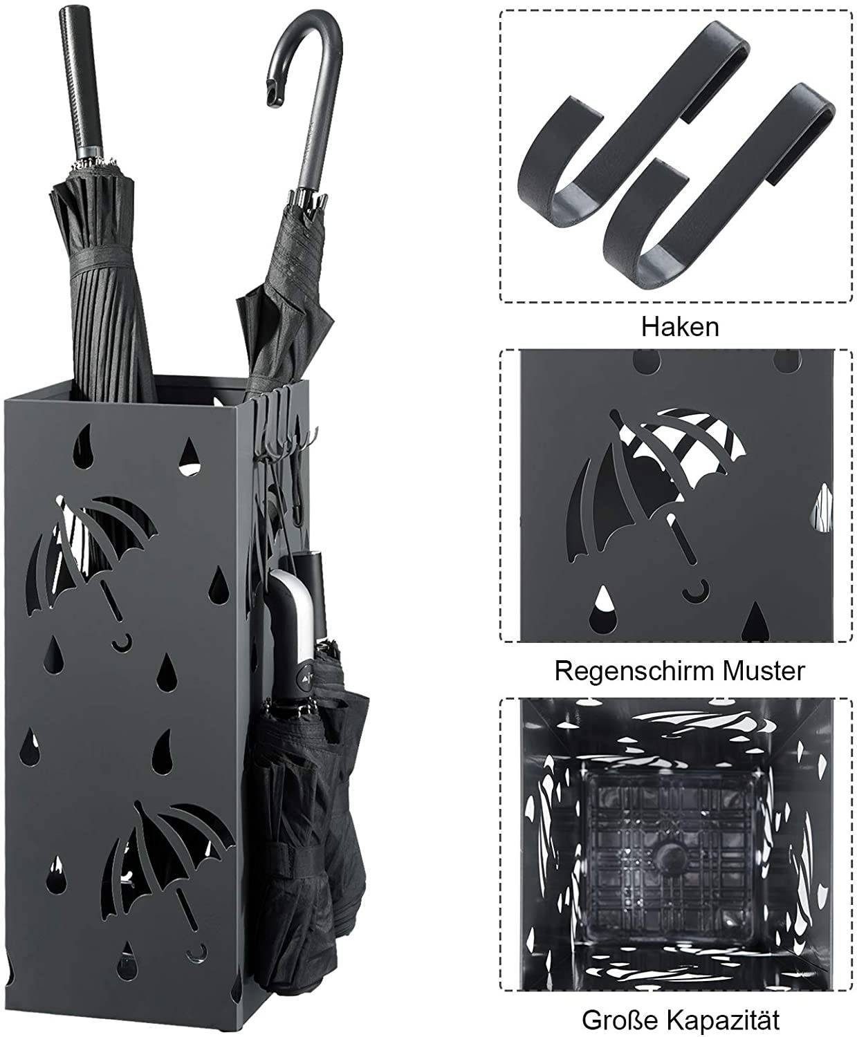 Woltu Schirmständer (1 St), Regenschirmständer mit Wasserauffangschale günstig online kaufen