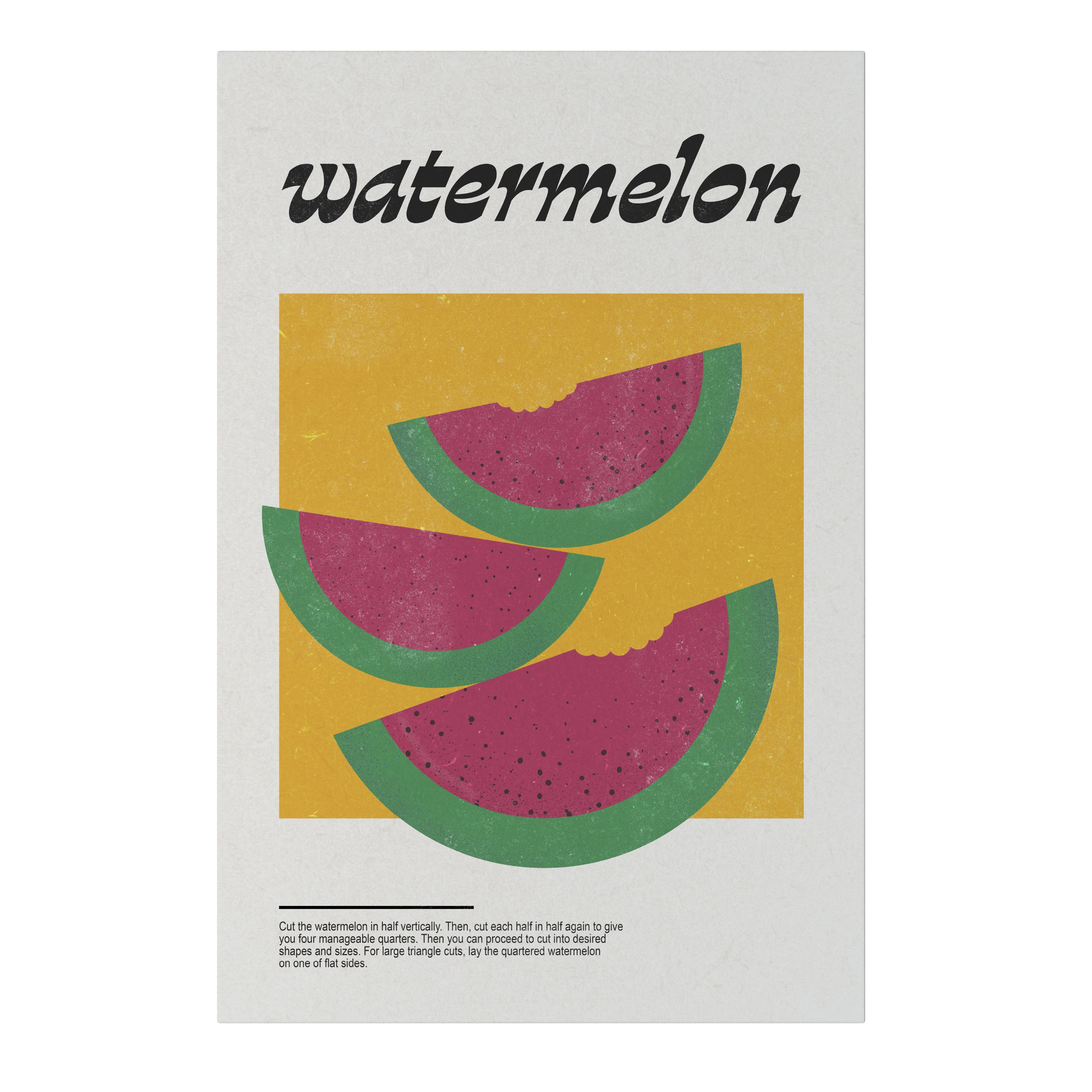 SPACEREBELS Leinwandbild WATERMELON WHIMSY, Vintage (1 St), 3 cm Keilrahmen, Baumwollleinwand