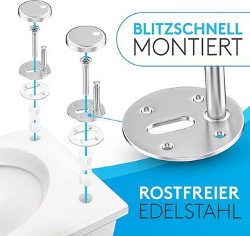 Comodo WC-Sitz Comodo Toilettendeckel mit Absenkautomatik & Quick Release 5, Absenkautomatik & Quick Release - Antibakterieller Klodeckel in D Form