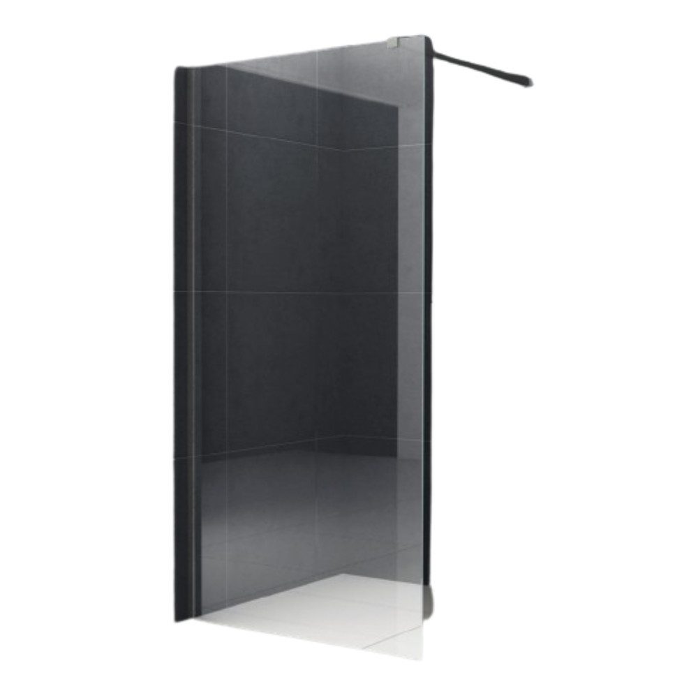 Home Systeme Walk-in-Dusche BERLIN (schwarz) Duschtrennwand Duschkabine Duschabtrennung Glaswand