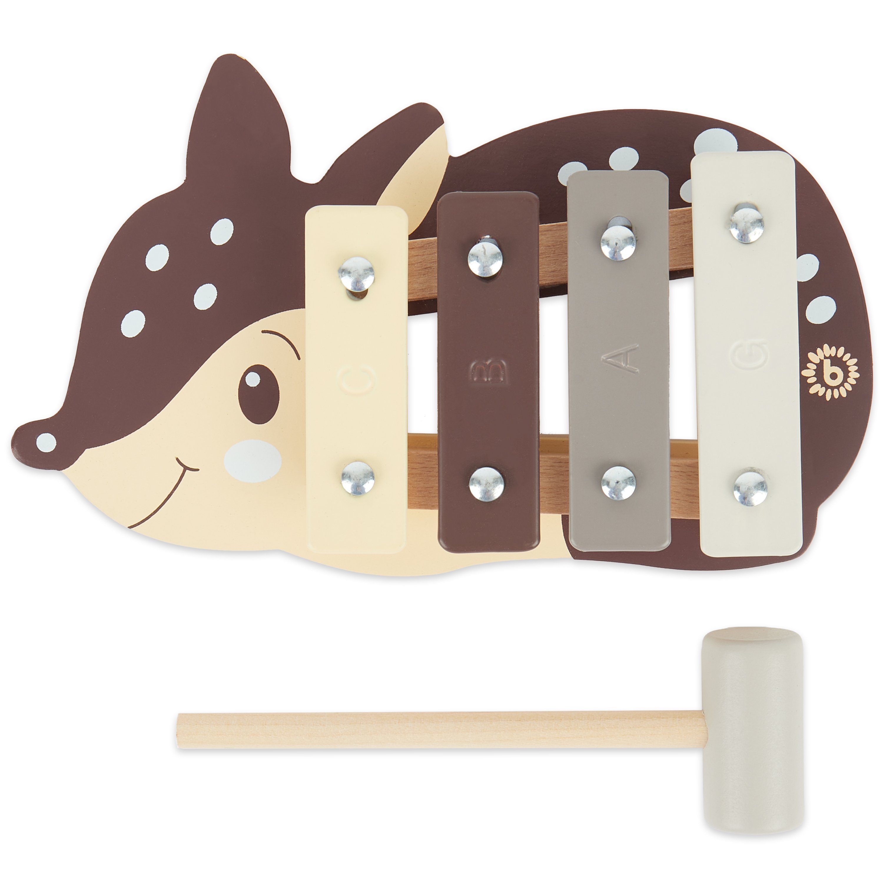 Spielzeug-Musikinstrument Bieco Kinder Xylophon in Reh-Design Musikinstrument Glockenspiel