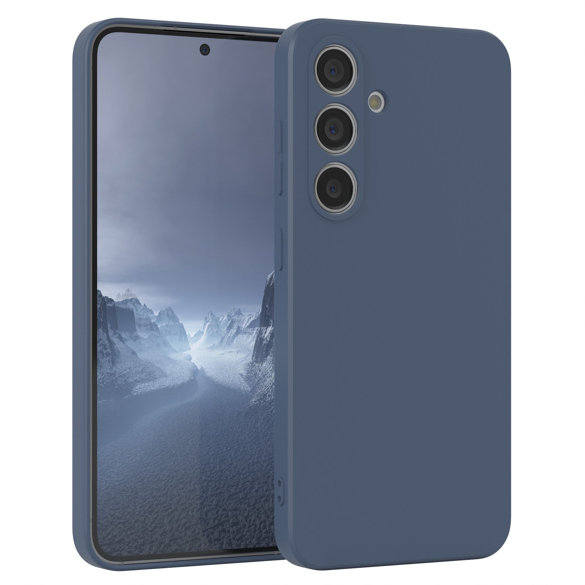 EAZY CASE Handyhülle für Samsung Galaxy S24 Hülle Silikon 6,2 Zoll, Handy Softcase mattierte Silikonhülle Back Cover Soft Blau / Petrol