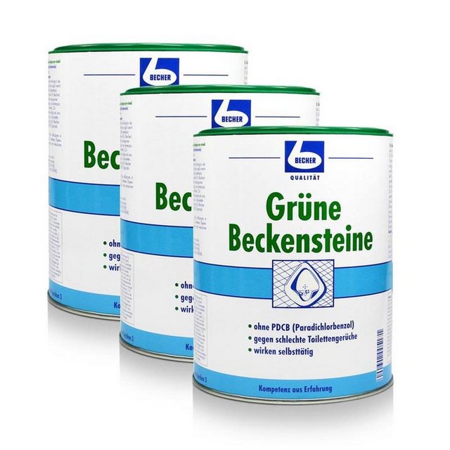 Dr. Becher 3x Dr. Becher Grüne Beckensteine für Urinale 35 stk. WC-Reiniger