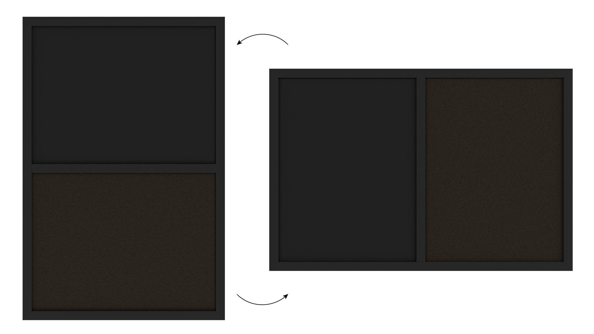 ALLboards Tafel Kombitafel Kork / schwarz magnetisch Holzrahmen schwarz lackiert – Bild 5 von 5