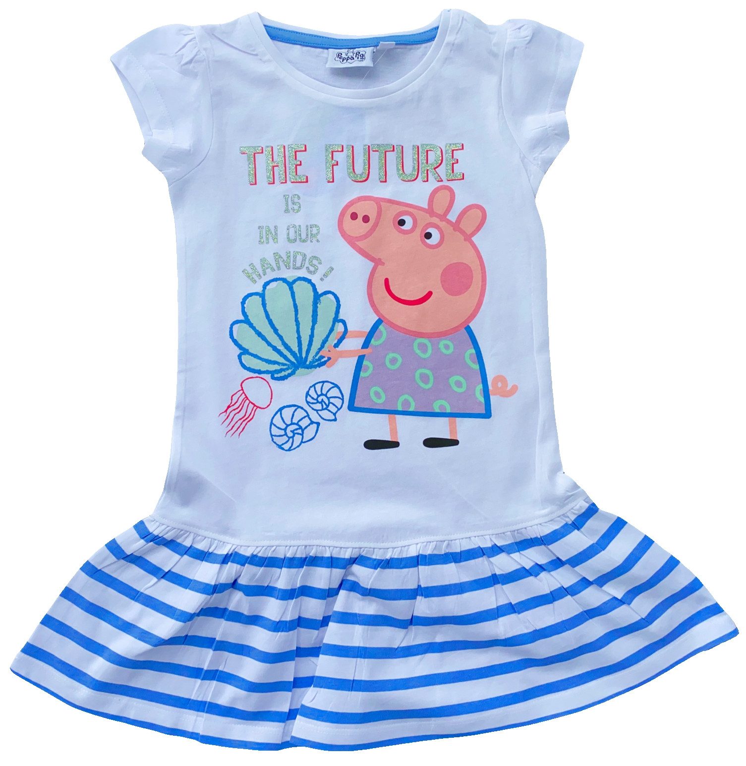 Peppa Pig Jerseykleid Peppa Wutz Sommerkleid Mädchen Kleid 98 104 110 116 128