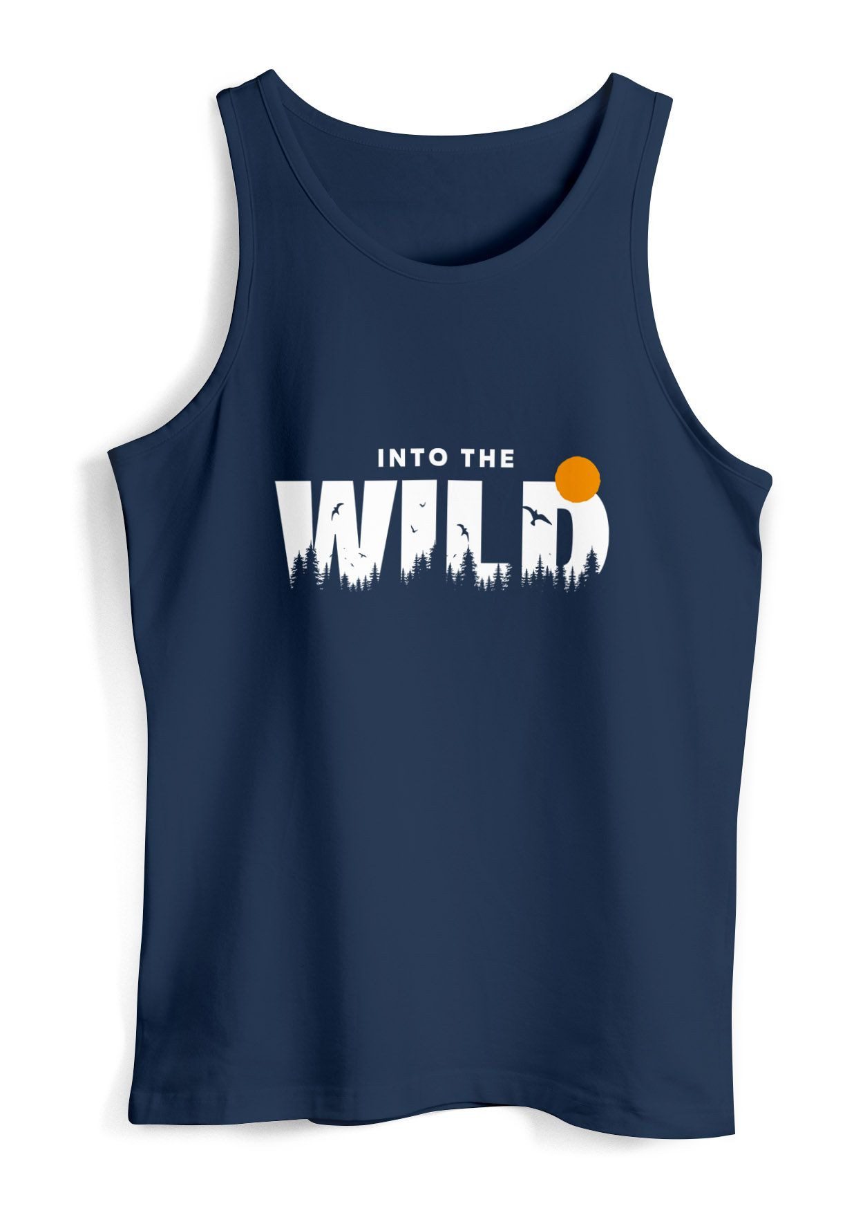 Neverless Tanktop Herren Tank-Top Brustprint Bedruckt Into the Wild Schrift günstig online kaufen
