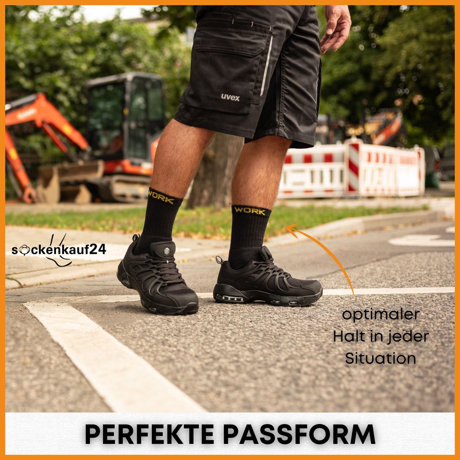 sockenkauf24 Arbeitssocken 10 oder 20 Paar Herren Arbeitssocken "WORK" atmungsaktiv (Schwarz, 10-Paar, 39-42) verstärkt durch Vollfrottee - 10200