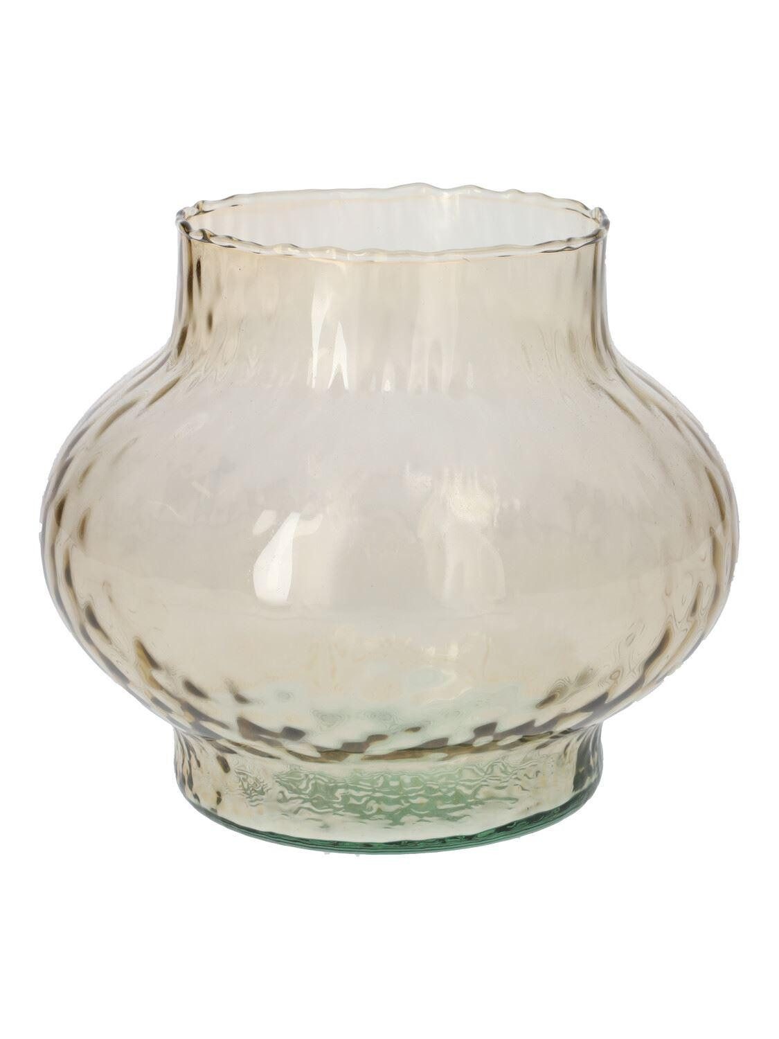 INNA-Glas Dekovase Dekovase NATALIYA, aus Eco Glas, beige, 16,5cm, Ø19cm