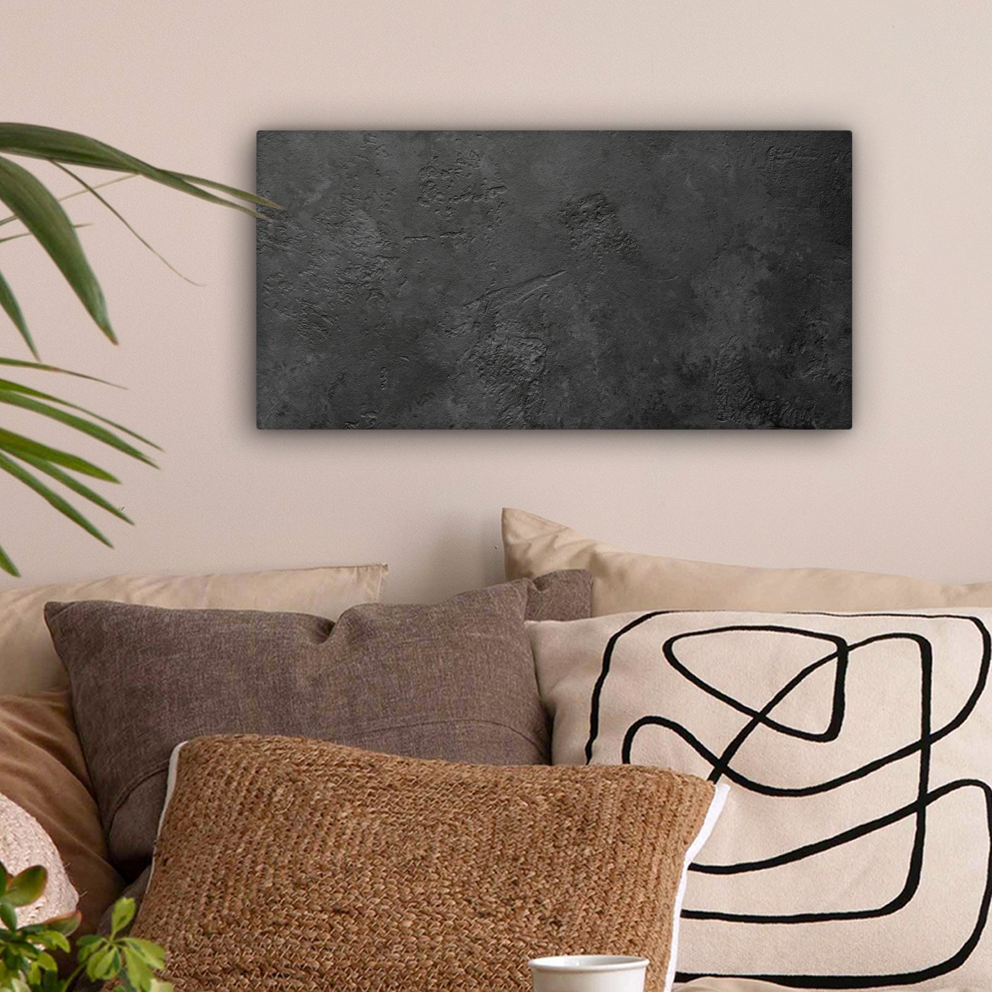 OneMillionCanvasses® Leinwandbild Panorama Beton - Strukturiert günstig online kaufen