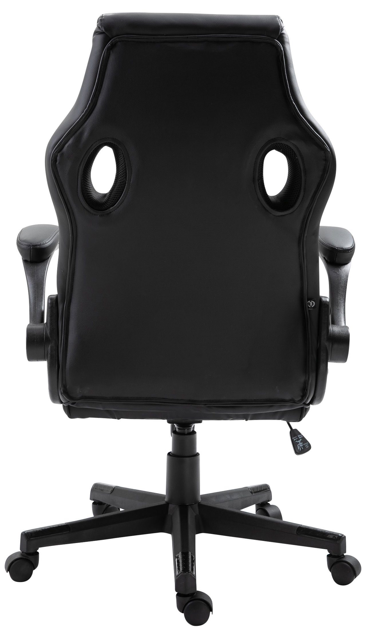 CLP Gaming Kunstleder, Chair schwarz/schwarz drehbar höhenverstellbar und Omis
