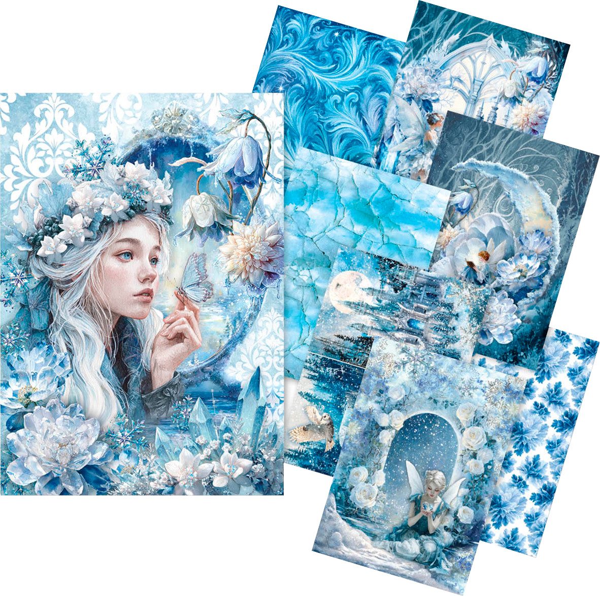 Ciao Bella Seidenpapier Frozen Land, DIN A5, 8er-Set