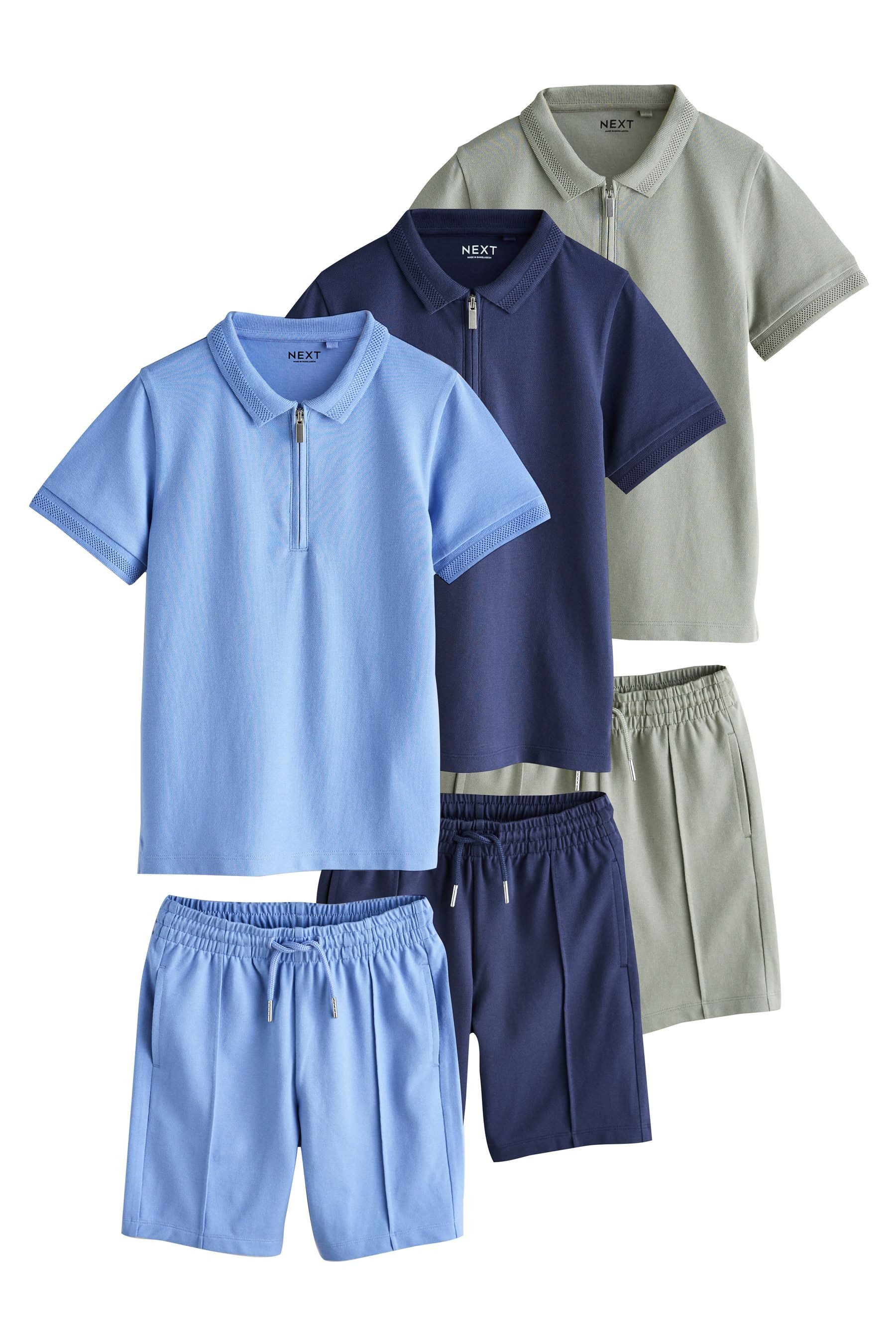 Shirt & Shorts Kurzärmeliges Poloshirt und Shorts im 3er-Set