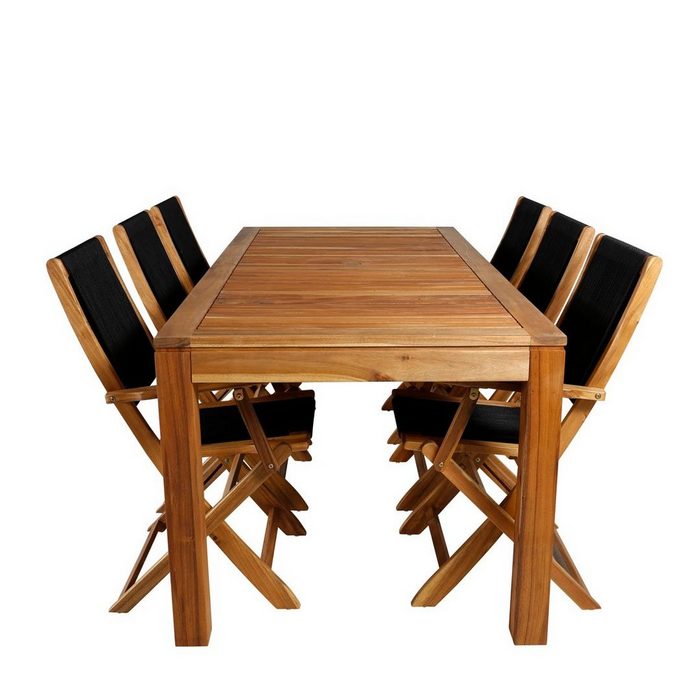 ebuy24 Garten-Essgruppe Peter Gartenset Tisch 90x200cm und 6 Stühle Peter
