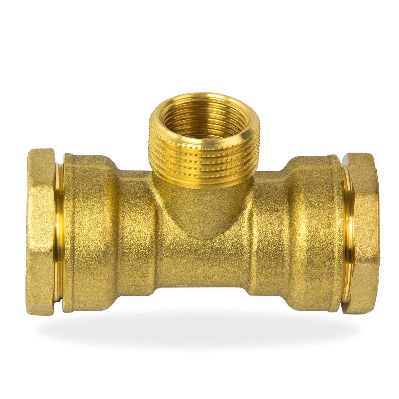 Caleffi Rohr-Reduzierstück Messing Verschraubung T-Stück 20mm x 1/2" AG x 3/8" IG PE Rohr