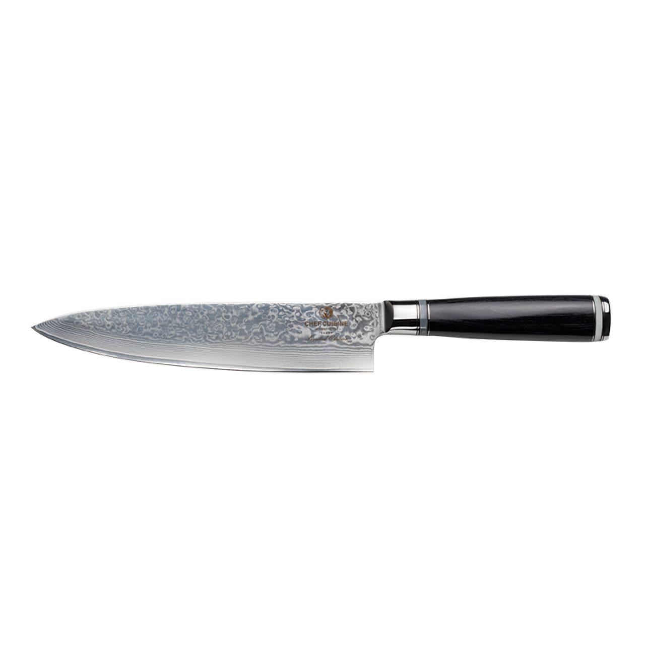 CHEF CUISINE International Tranchierbesteck aus Damast, Chef-Messer und Tranchiergabel