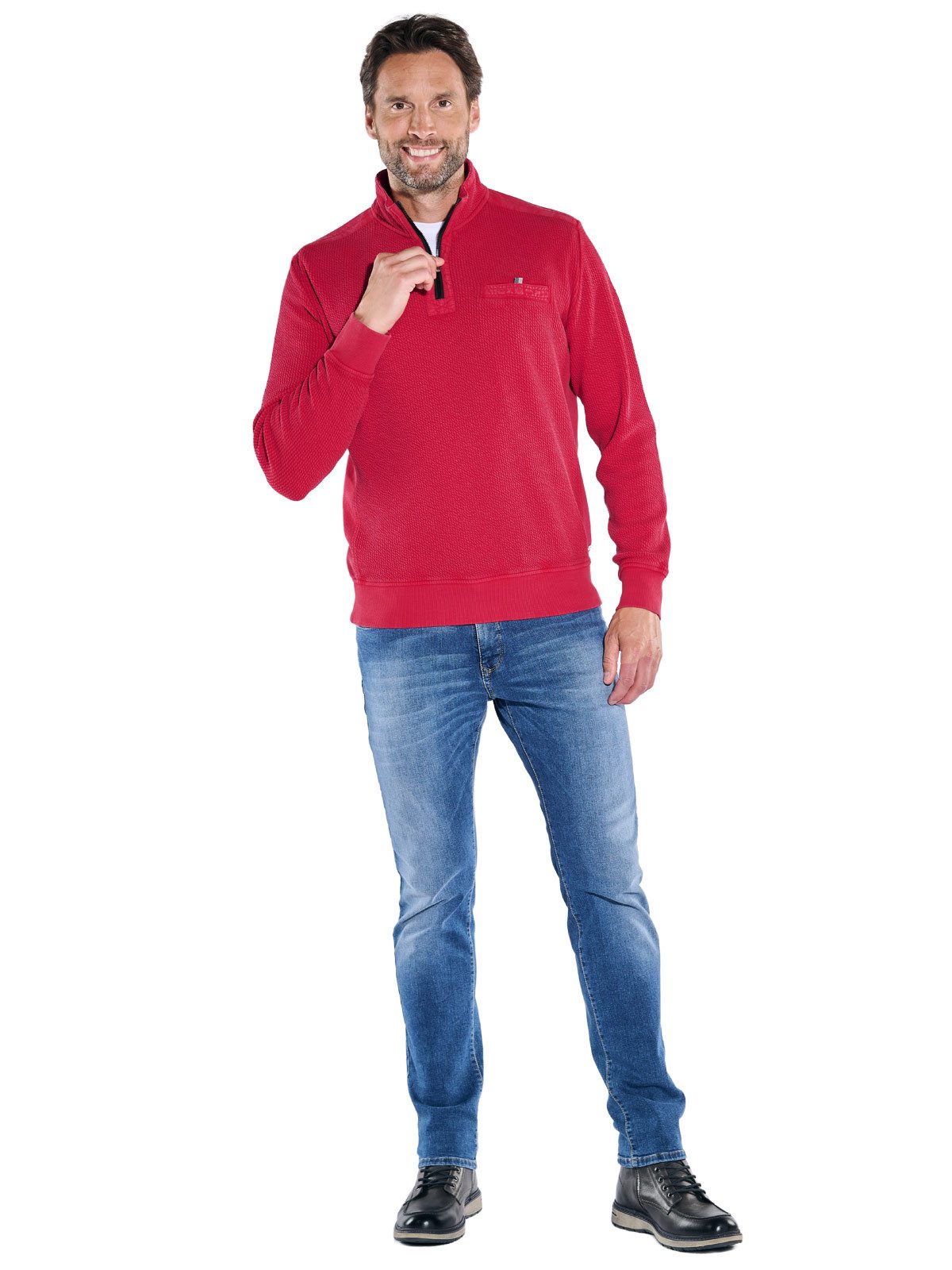 Engbers Sweatshirt Herren Sweatshirt strukturiert, Rot