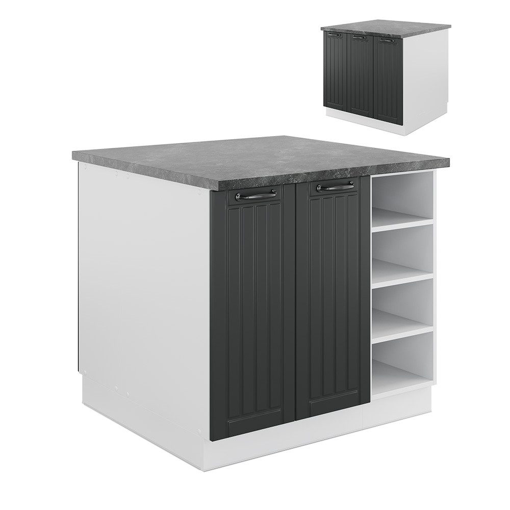 Vicco Unterschrank Fame-Line, Anthrazit Landhaus/Weiß, 90 günstig online kaufen