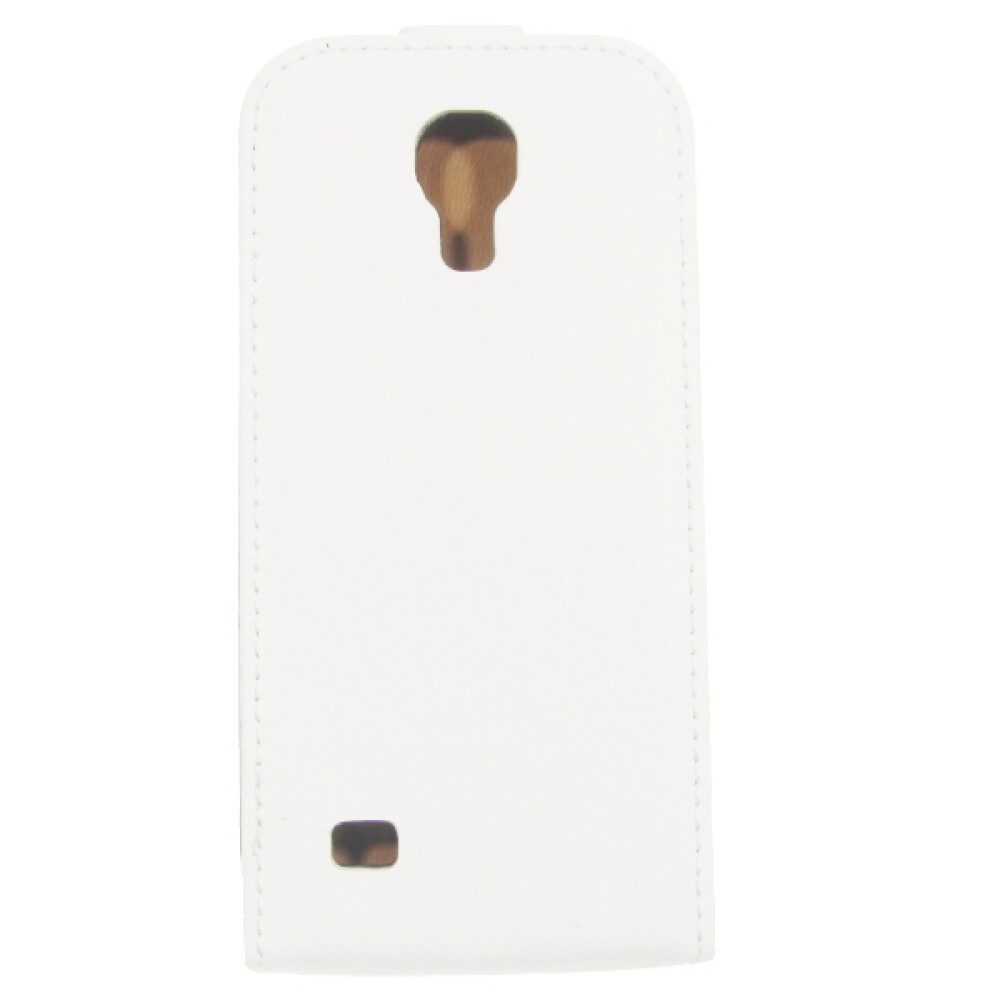 Handytasche Slim Leder Flip Handyhülle für Samsung Galaxy S4 mini Weiß 42507105078 (Flip Cover)