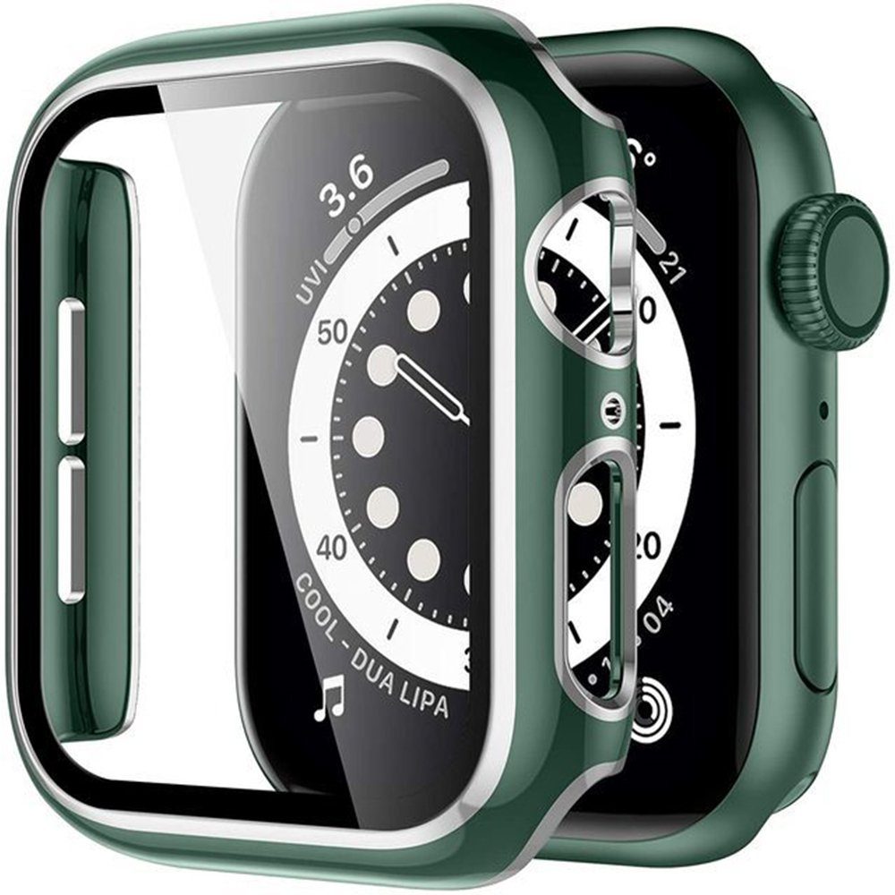 GelldG Uhrenetui Hülle mit Displayschutz kompatibel mit Apple Watch Series 7/6/SE/54321 Grün | Uhrenboxen