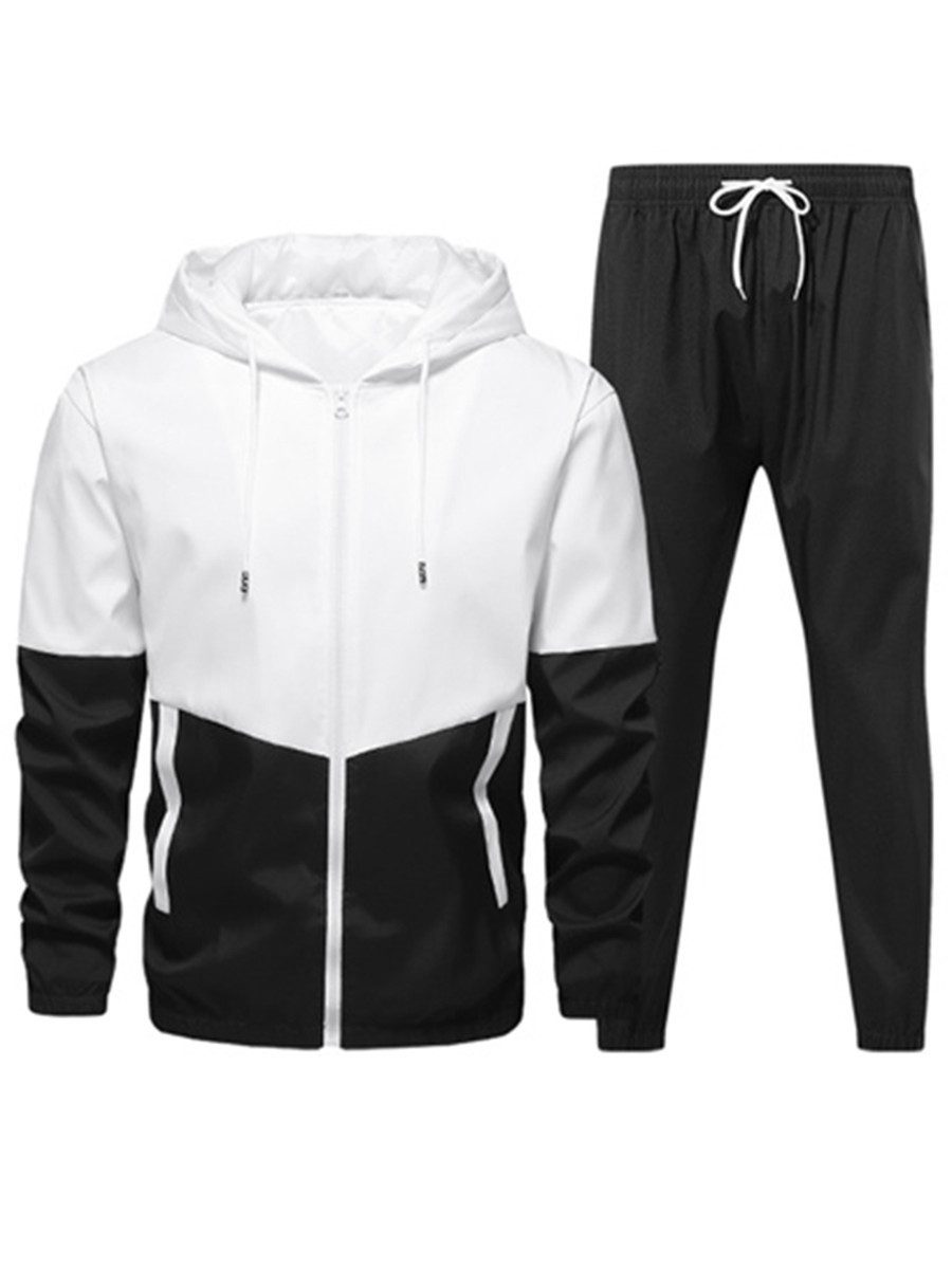 YOUTHUP Sportanzug, Herren Colorblock-Trainingsanzug für Frühling und Herbs günstig online kaufen