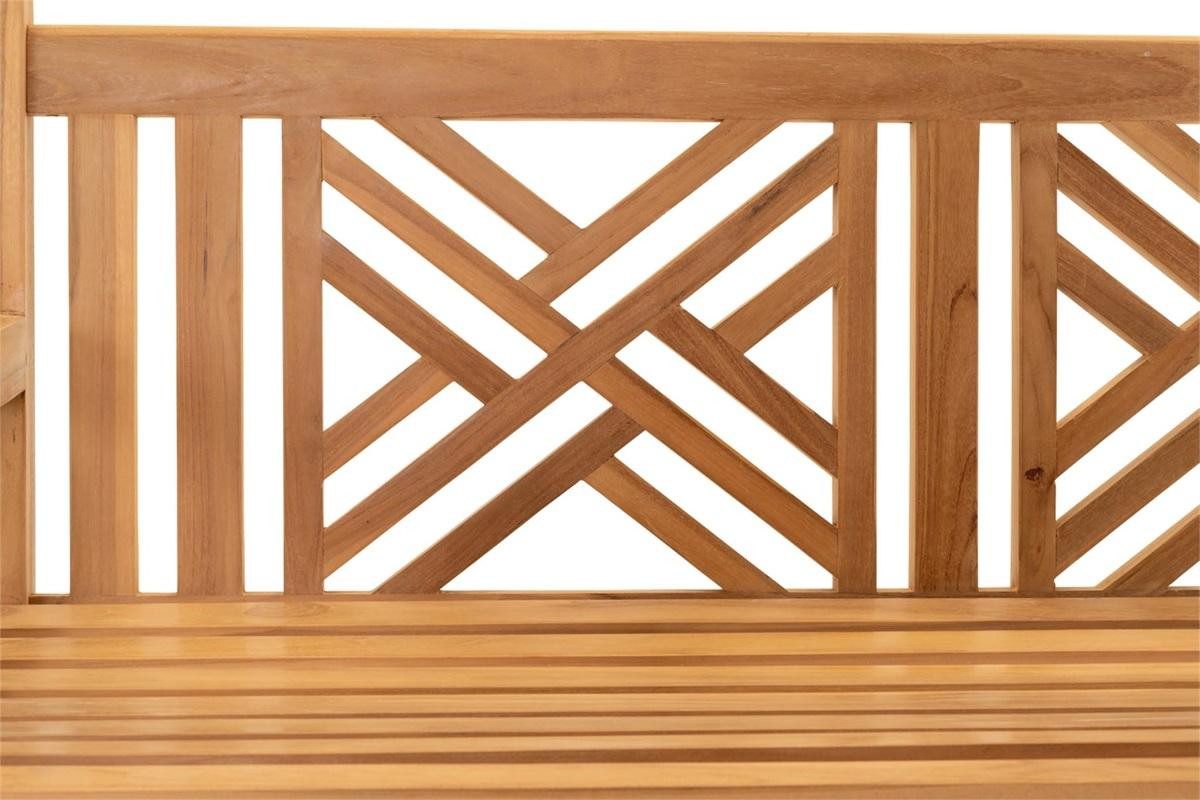 Natur24 Gartenstuhl Cross Bank Teakholz Natur 150 x 64 x 92 cm