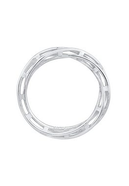 Elli Premium Fingerring Bandring Gedreht Ketten Design 925 Silber, Twisted