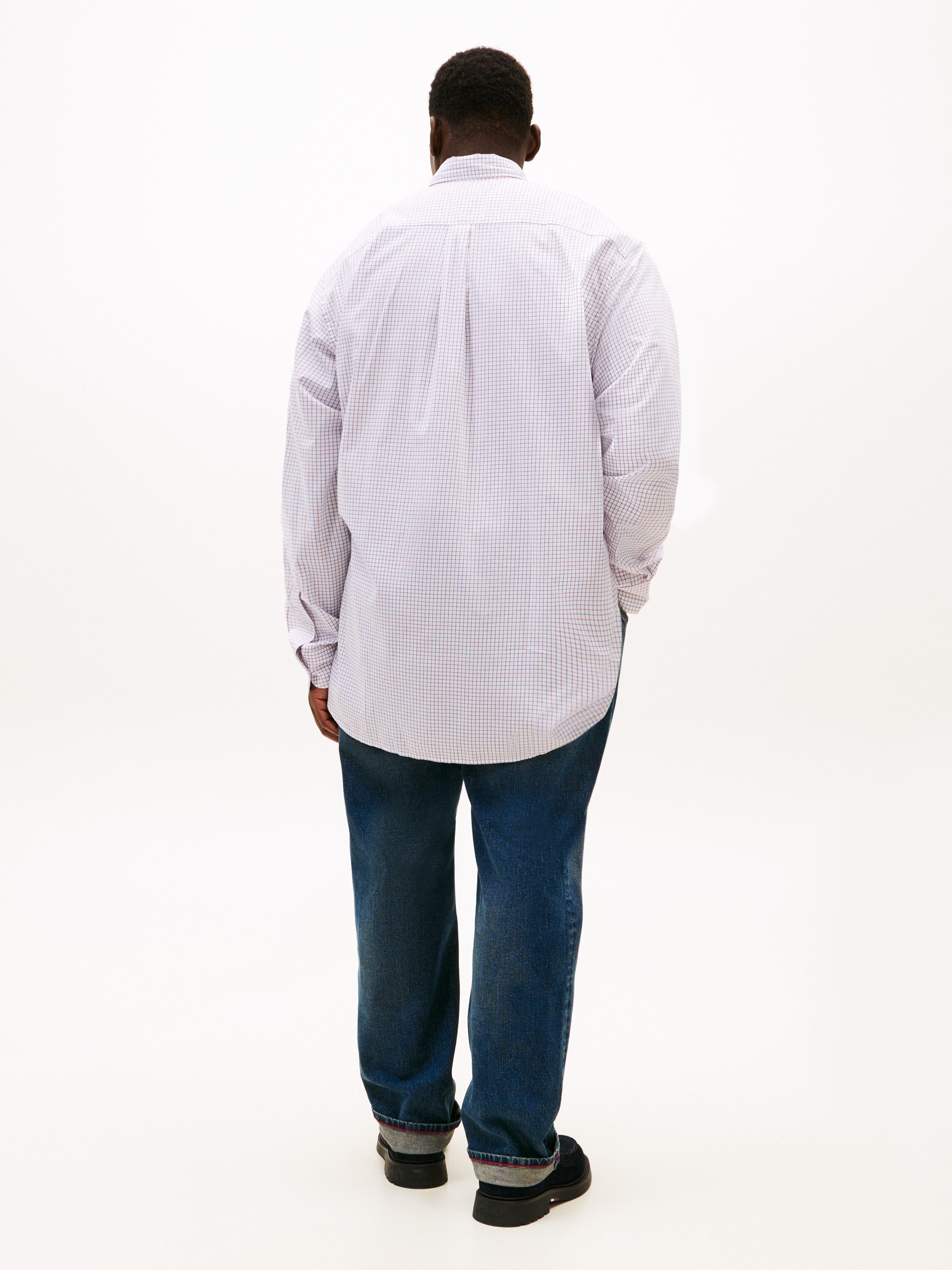 Tommy Hilfiger Big & Tall Langarmhemd BT - CORE TATTRSALL POP Große Größen, Button-down-Kragen, regular fit