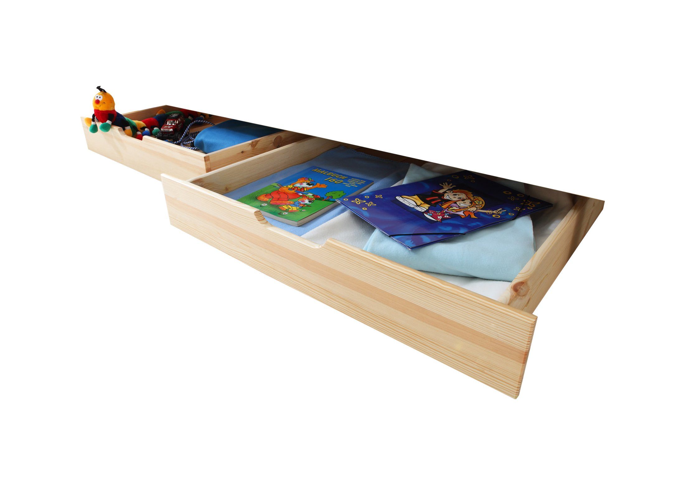 Ticaa Bettschubkasten Schubkasten 2er-Set "Marcel" Natur