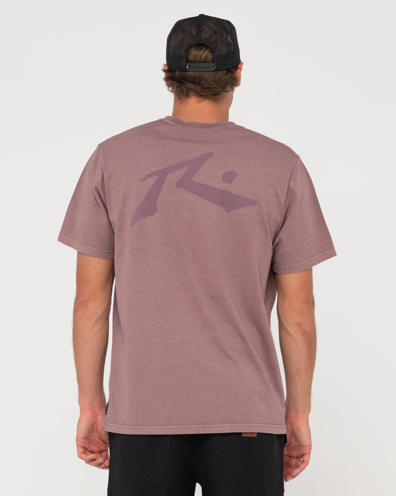 SLEEVE SHORT T-Shirt Rain Rusty TEE Purple WASH COMP