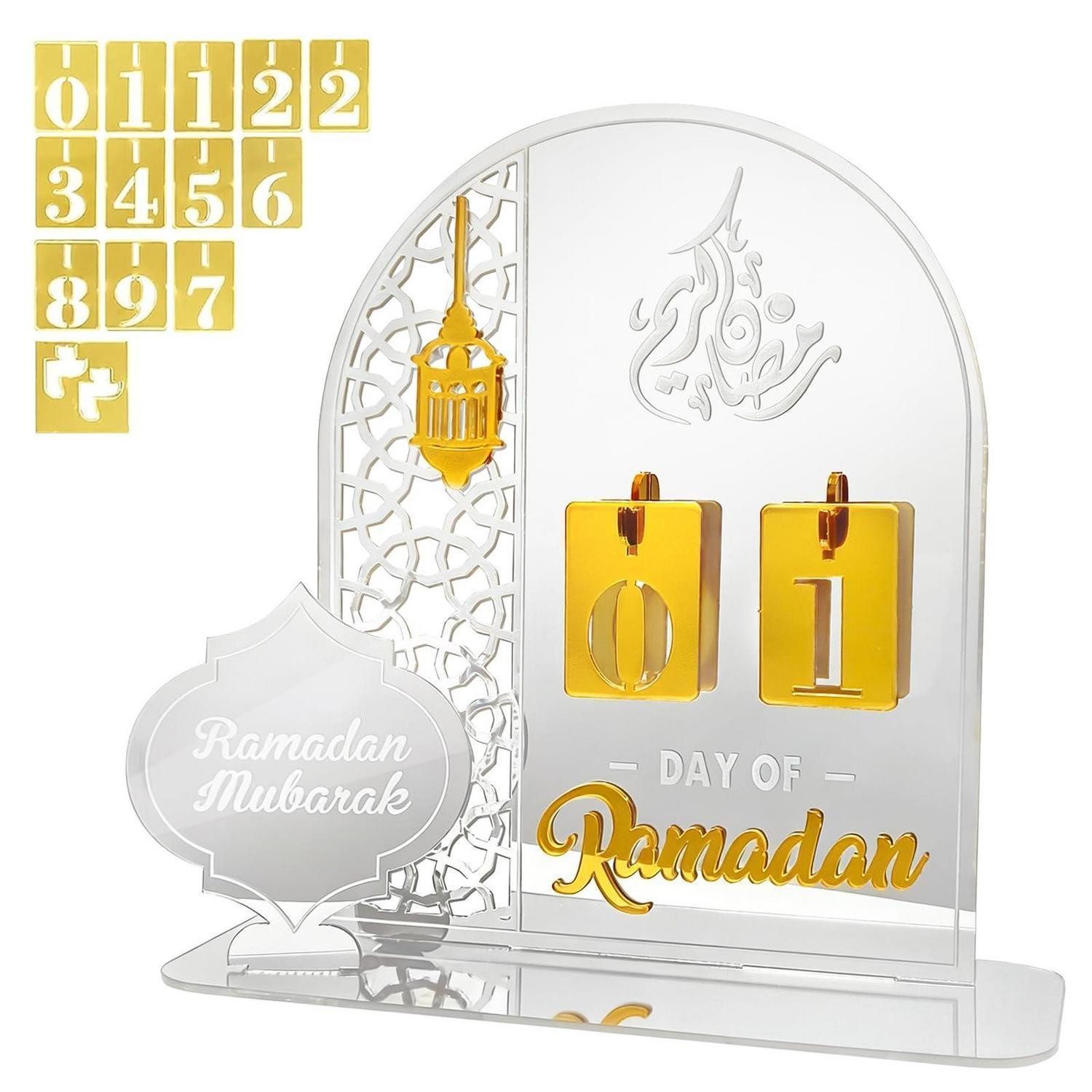 LuxusKollektion Adventskalender Ramadan Kalender Acryl Silber Tischdeko