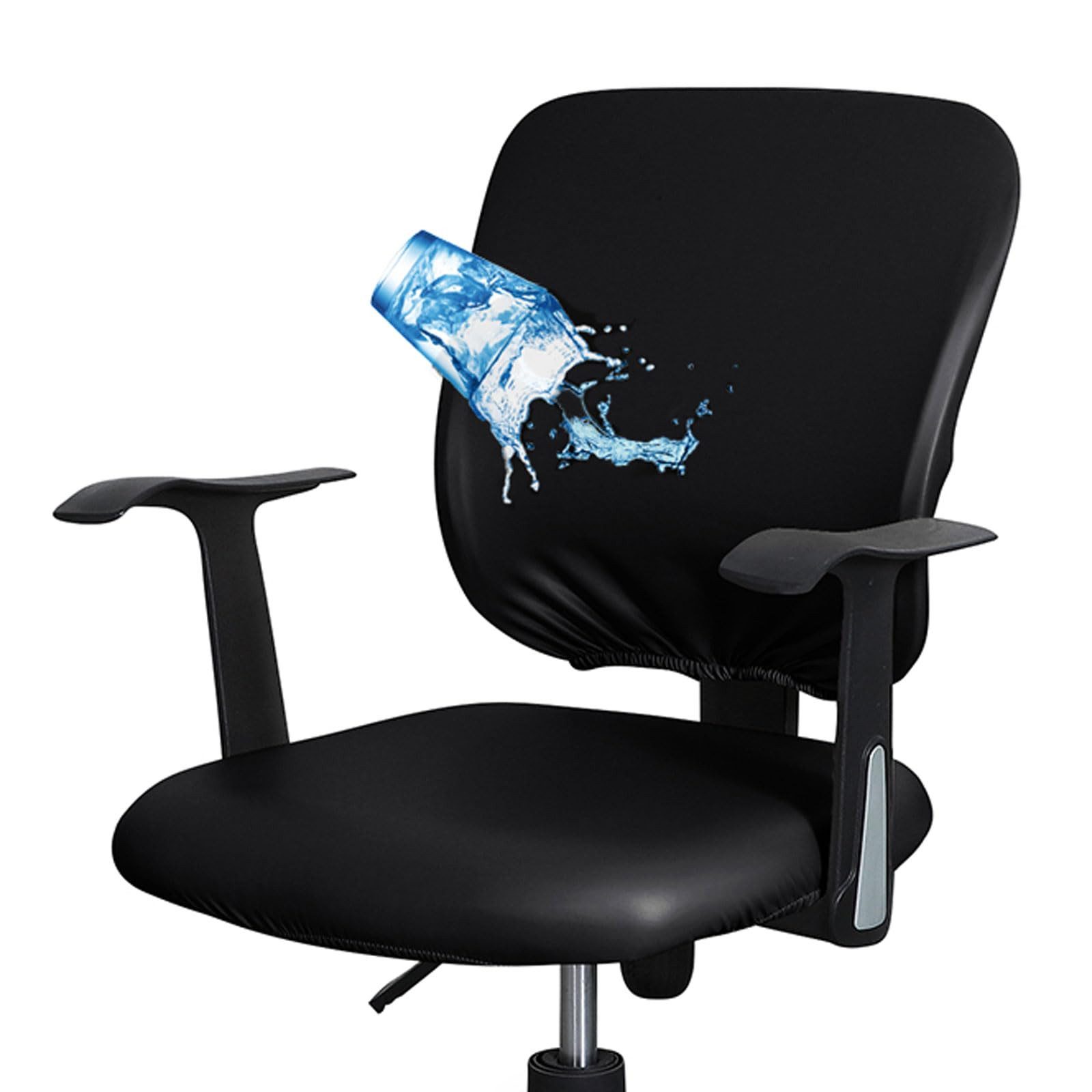 Agger Bürostuhlhusse Bürostuhlbezüge, PU-Leder-Stuhlbezug,abnehmbare und waschbare, Rückenlehnen- und Sitzkissenbezug,Stretch-Bezüge