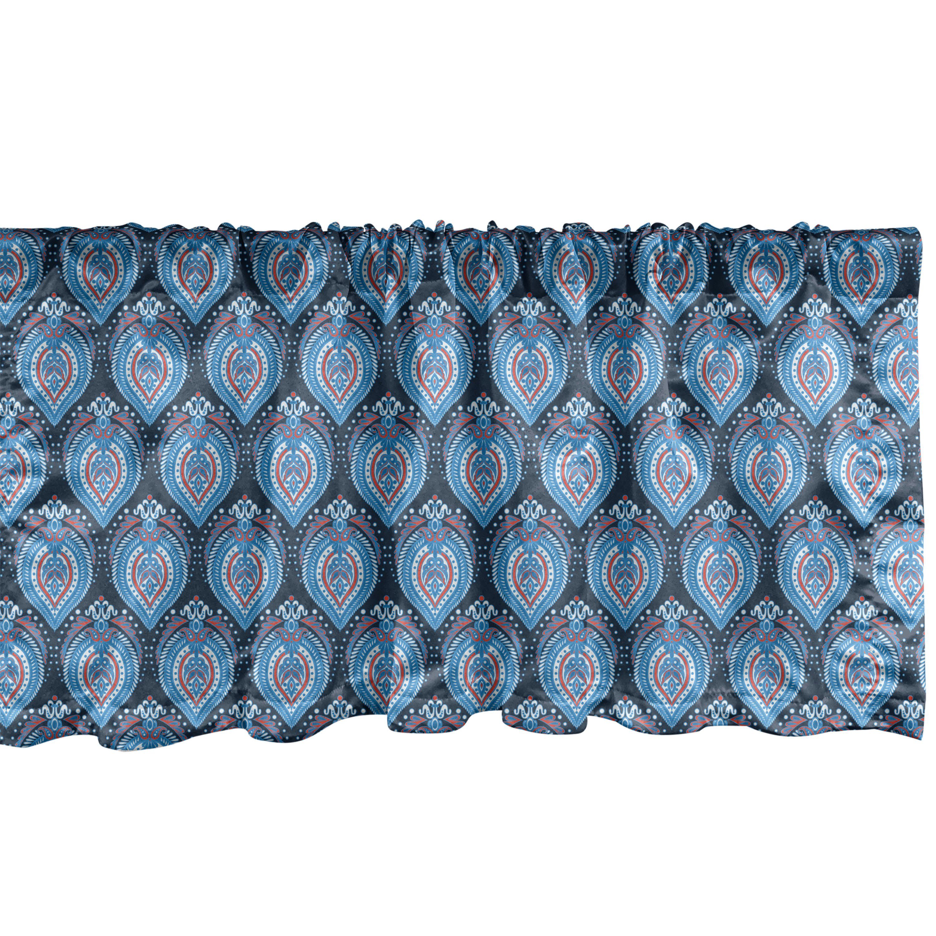 Scheibengardine Vorhang Volant für Küche Schlafzimmer Dekor mit Stangentasche, Abakuhaus, Microfaser, asiatisch Blumengesteck