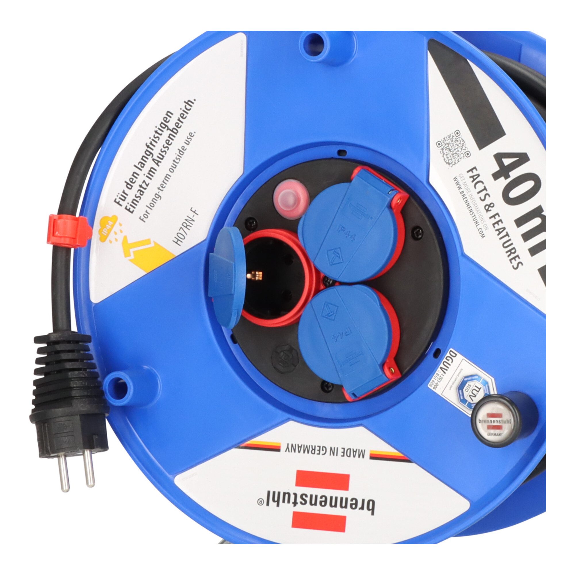 Brennenstuhl Garant IP44 Gewerbe-/Baustellen-Kabeltrommel 40m H07RN-F 3G1,5 Kabeltrommel