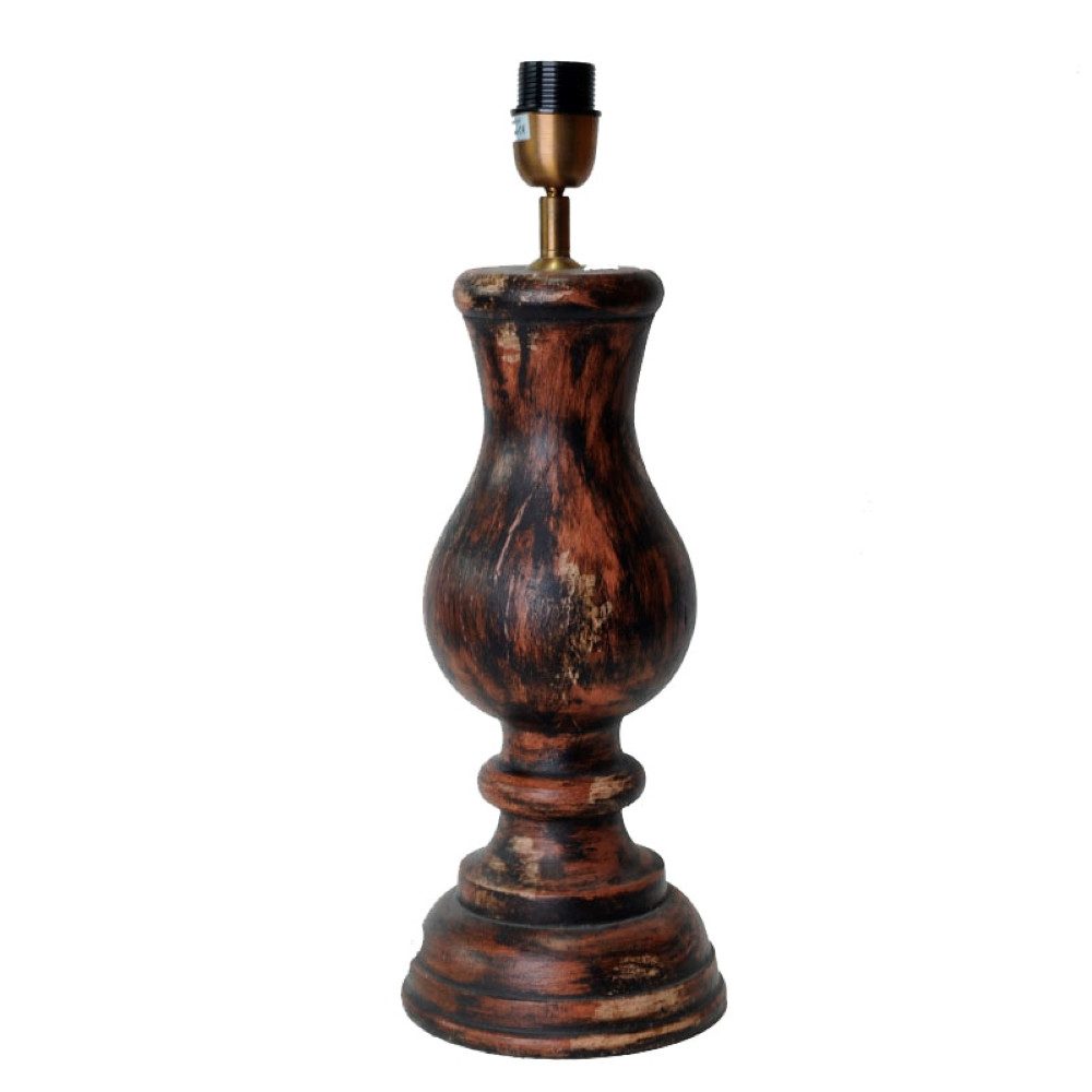 Dirk Davids Leuchten GmbH Tischleuchte Tischleuchte Holz Old Street Rot Braun Tischlampe 485109 Höhe 63cm