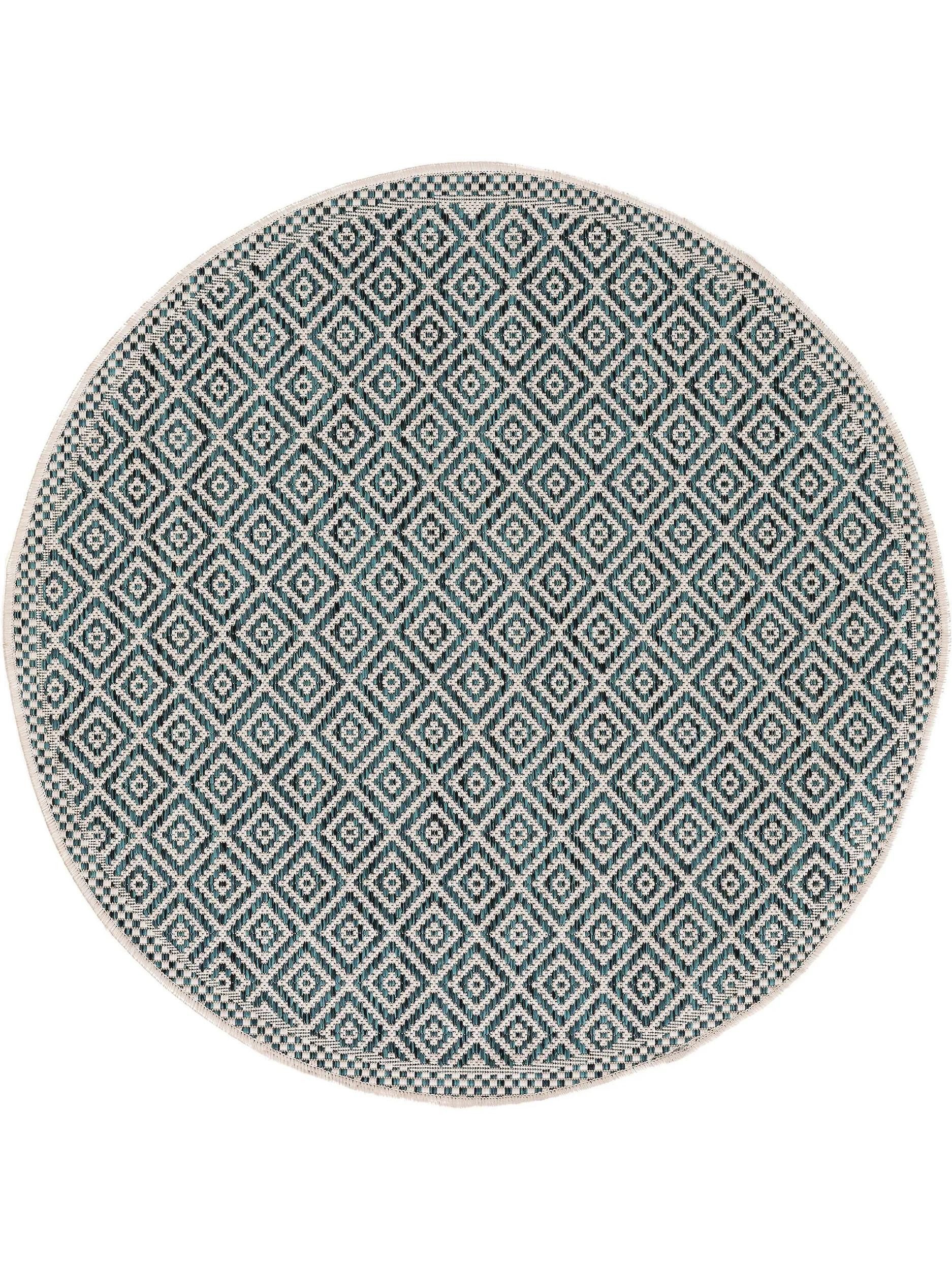 benuta Outdoorteppich Cleo, rund, Höhe: 5 mm, Teppich Wohnzimmer, Schlafzimmer, Esszimmer, Flur, Kunstfaser, Cozy