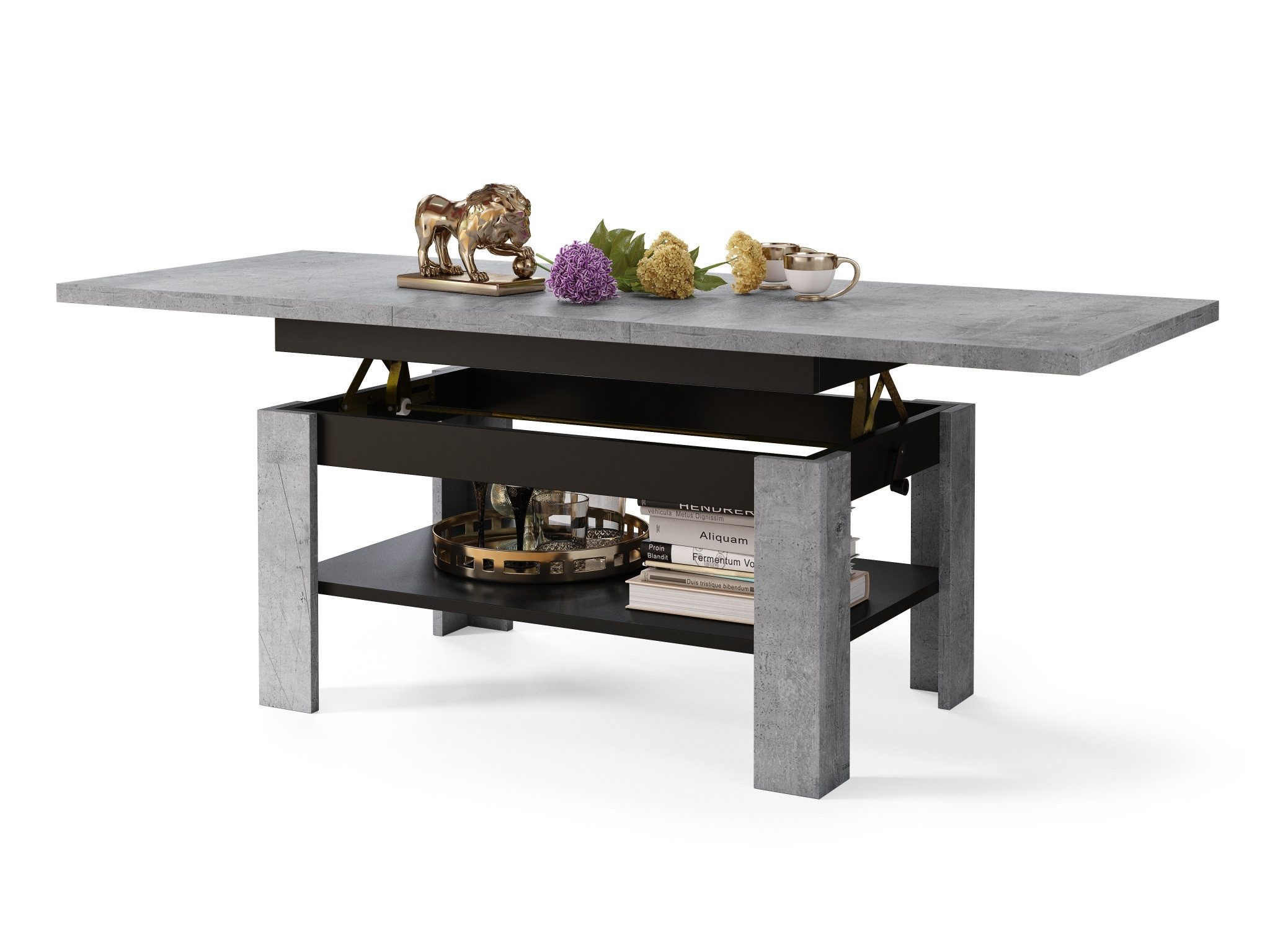 designimpex Couchtisch Design Rio stufenlos höhenverstellbar günstig online kaufen