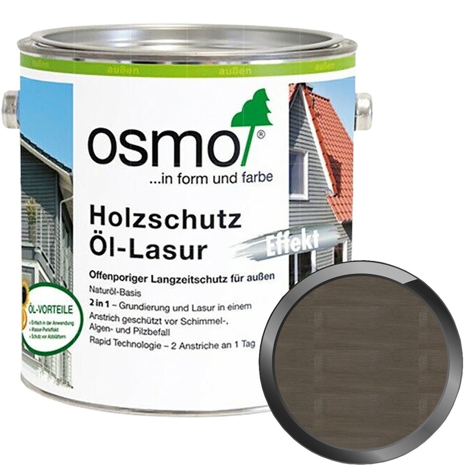 osmo Holzöl Holzschutz-Öl Lasur Effekt 2,5 LTR