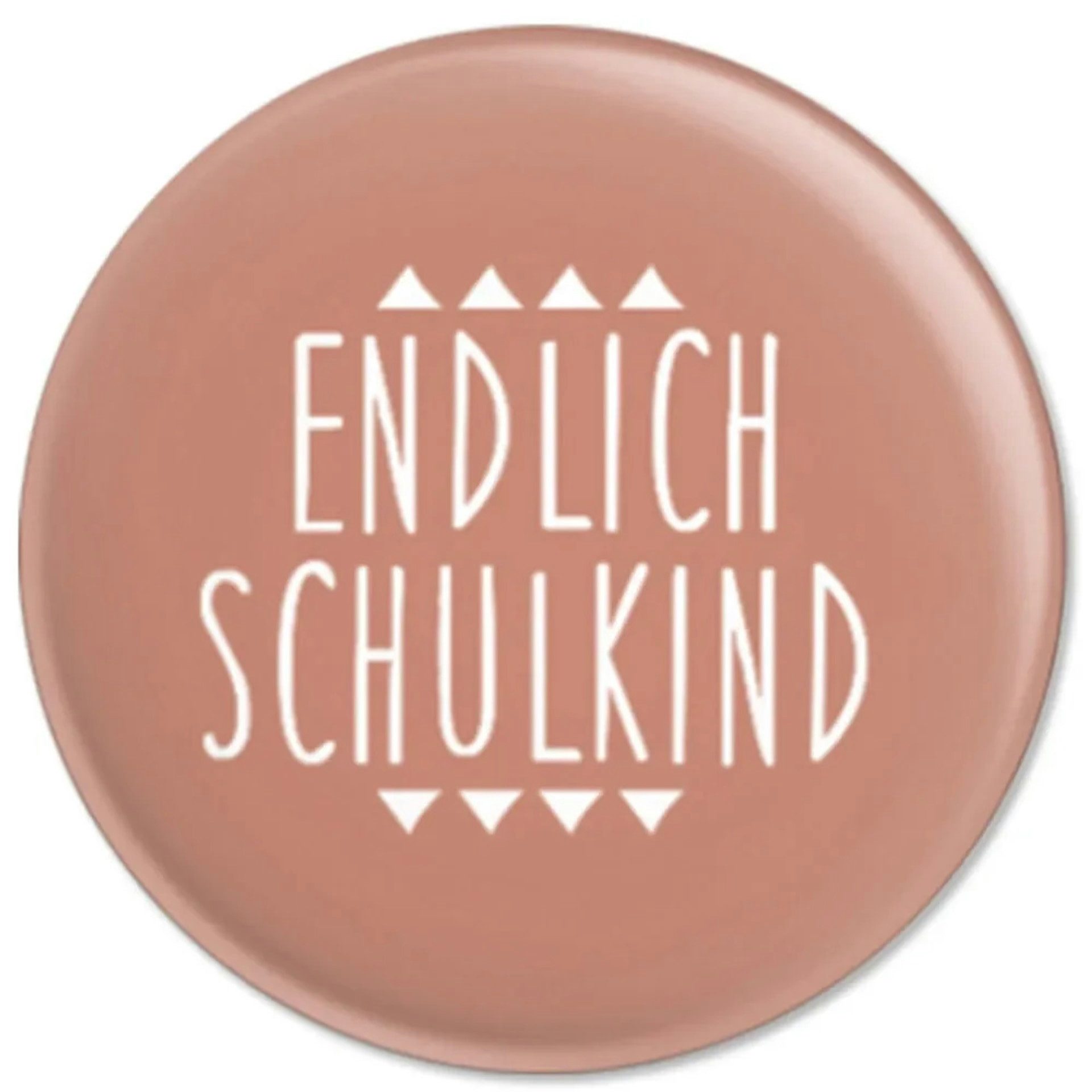 Ava & Yves Button Kinder Button / Anstecker endlich Schulkind rosa
