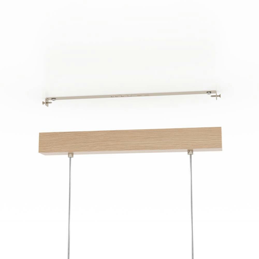 EGLO Hängeleuchte CASTRALVO Pendellampe, Stahl, Holz und Glas, E27, IP20, Esszimmerlampe, ohne Leuchtmittel, Pendelleuchte, L121 x B15 x H110 cm, nickel-matt, braun, amber, 5X28W