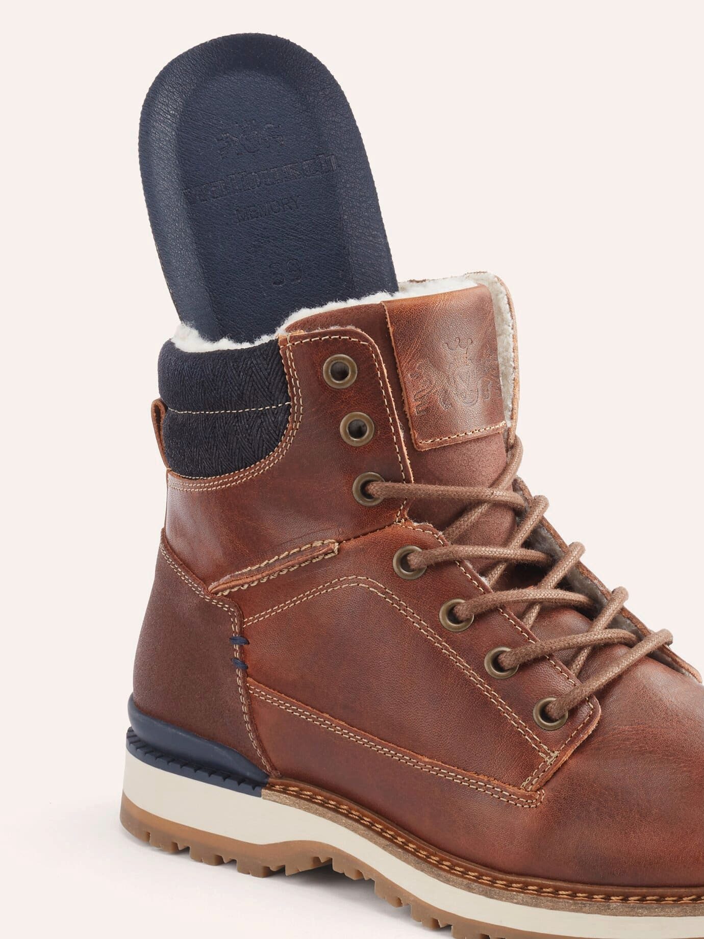 Walbusch Herren Thermo Stiefel Rindleder warm gefüttert Profilsohle Weite G Stiefel Seitlicher Reißverschluss, herausnehmbare Decksohle, rutschfest