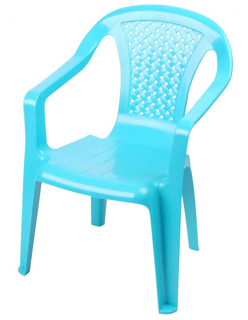 Spetebo Kinderstuhl Kinder Gartenstuhl aus Kunststoff - blau (einteilig, 1 St)
