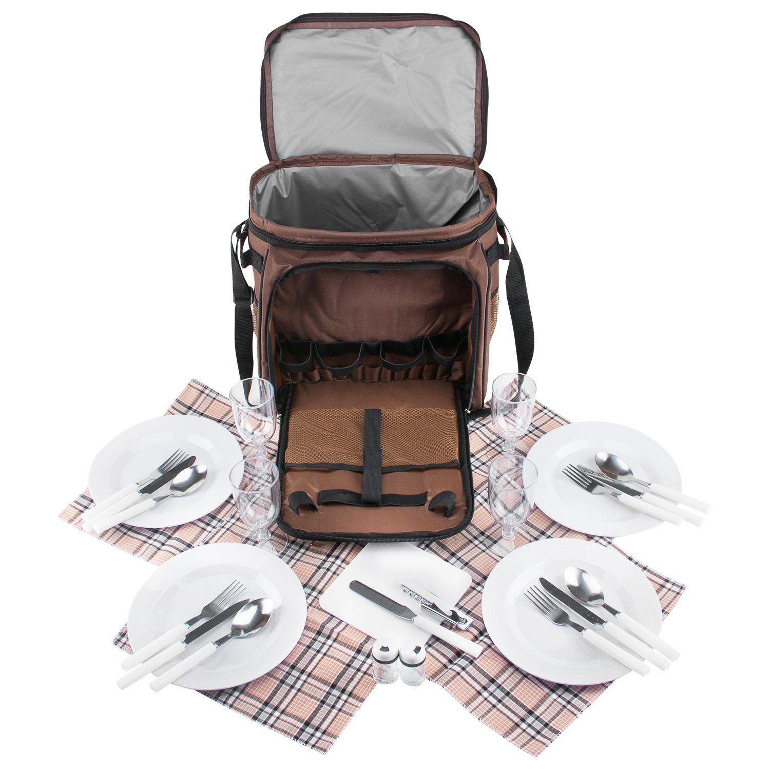 Picknicktasche Umhängetasche Tragetasche + Zubehör 29-teilig