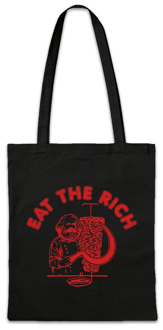 Urban Backwoods Beuteltasche Eat The Rich Stofftasche Karl Socialism Communism Marx Kebap DDR Döner (1-tlg), Politik Anti Kapitalismus