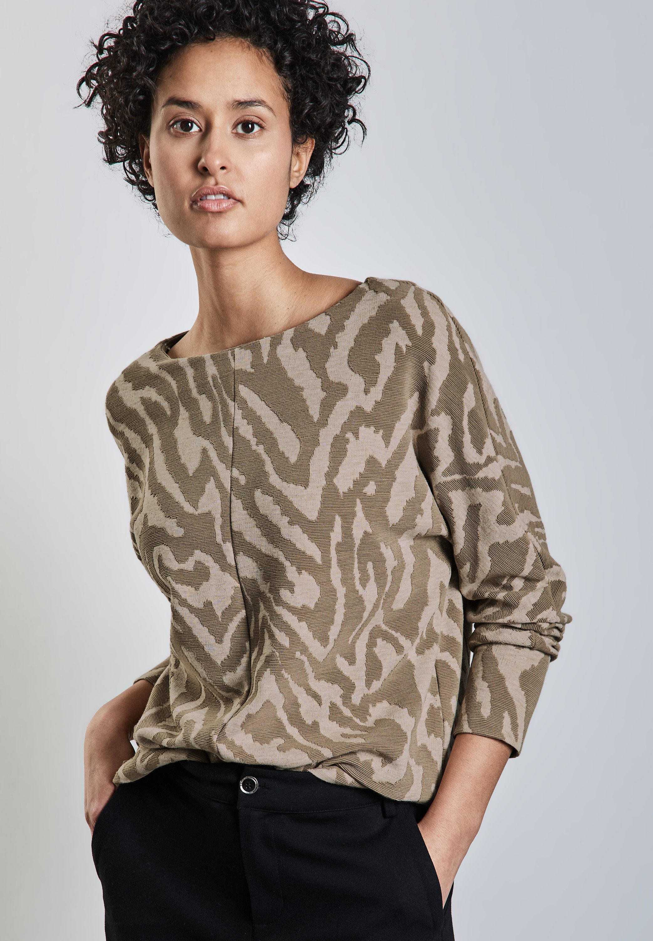 STREET ONE Jacquardpullover mit Two-Tone Jacquard günstig online kaufen